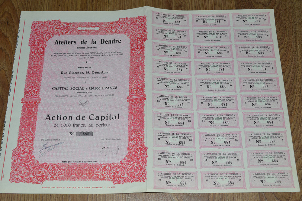 Акция. Ateliers de la Dendre. 1944 год №684 (81) Полтава - изображение 1