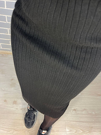 Женская юбка My fashion 478 вязка широкий рубчик разрез средняя длина, черный, 44-48 Киев - изображение 18