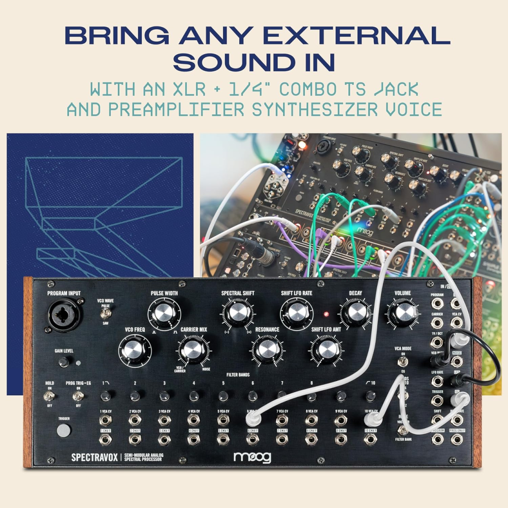 Напівмодульний аналоговий спектральний процесор MOOG Spectravox | Аналоговий вокодер, 10 CV-фільтрів, VCO, LFO, Eurorack, вихід Київ - фото 7