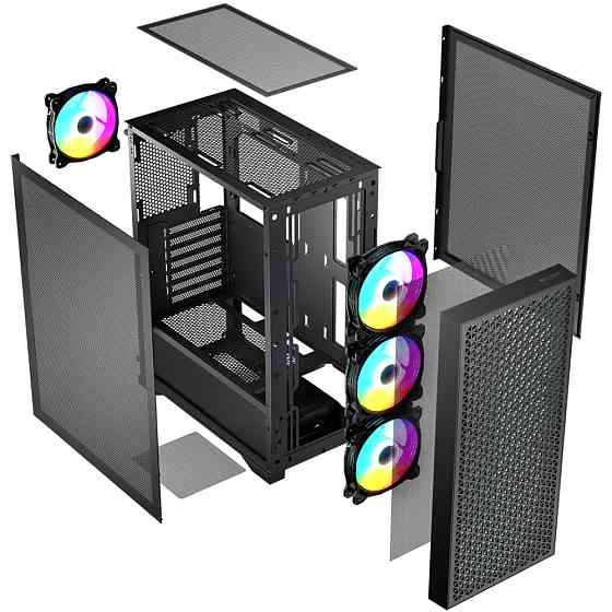 Корпус LogicConcept DART PRO ARGB MIDI BLACK MESH fans 4x120mm без БЖ ATX Вінниця