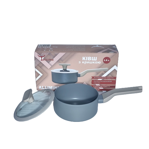 Ковш алюміній 1,5л скляна кришка 9596-16 S&T Житомир - изображение 1