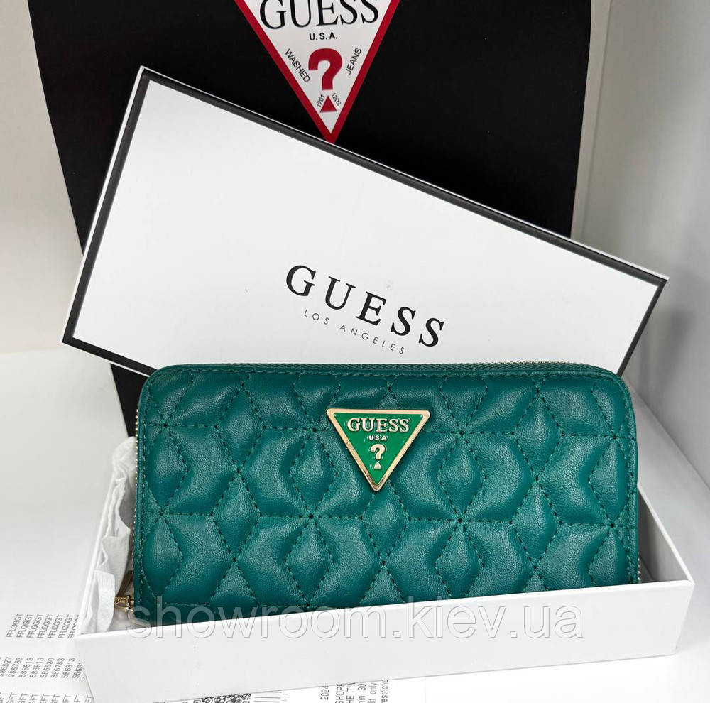 Жіночий гаманець на змійці Guess (7870) зелений Київ - фото 2