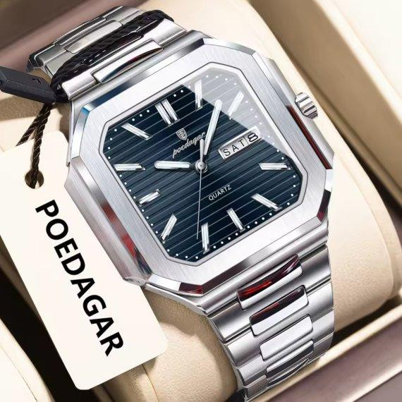 Годинник чоловічий наручний Poedagar Chester (Сріблясті із синім) Київ - фото 2