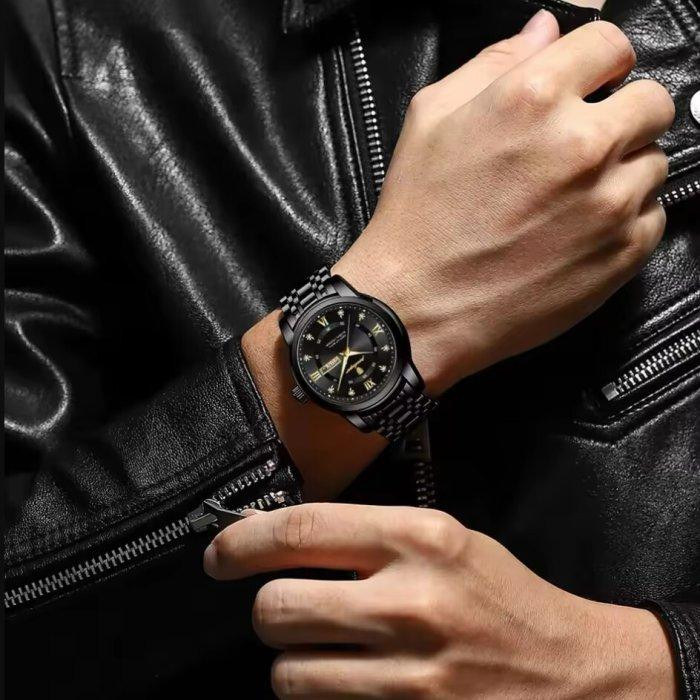 Годинник чоловічий наручний Poedagar Unique Men Black Leather (2 ремінці) Київ - фото 6
