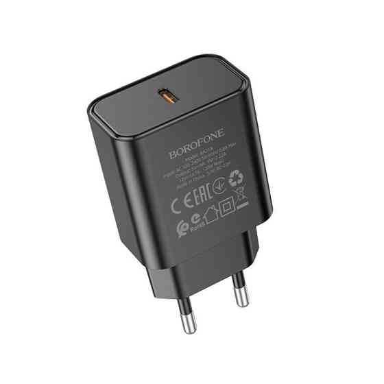 Мережевий зарядний пристрій BOROFONE BA71A Power single Port PD20W charger Black Київ