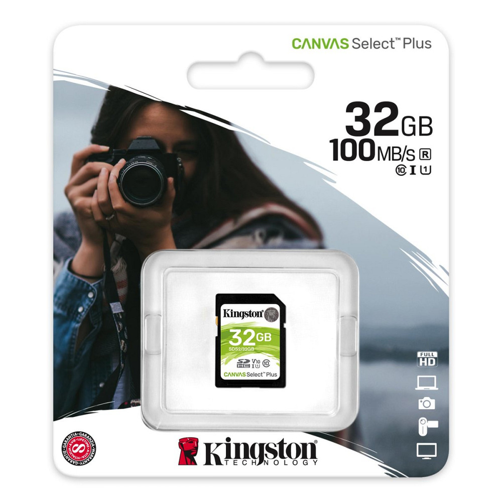 SDHC (UHS-1 U1) Kingston Canvas Select Plus 32Gb class 10 V10 (R-100MB/s) Київ - фото 1
