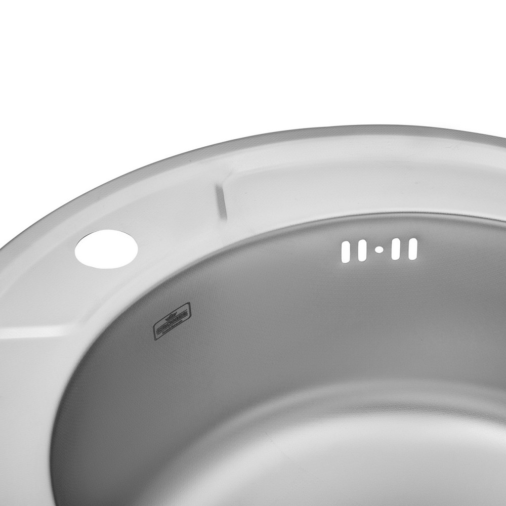 Кухонна мийка з нержавіючої сталі Kroner KRP Dekor - 490 (0.8 мм) Київ - фото 4