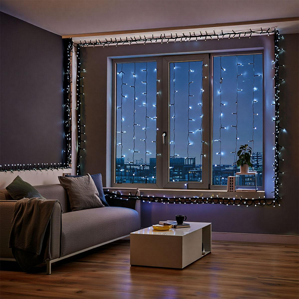 Вулична новорічна гирлянда 50 м, 500 LED, з сонячним живленням Київ - фото 5