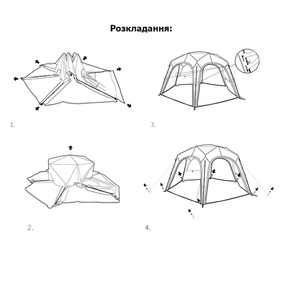 Тент для кемпінгу Naturehike CNK230WS014, 4.6 м * 4,0 м, бежевий Київ - фото 2
