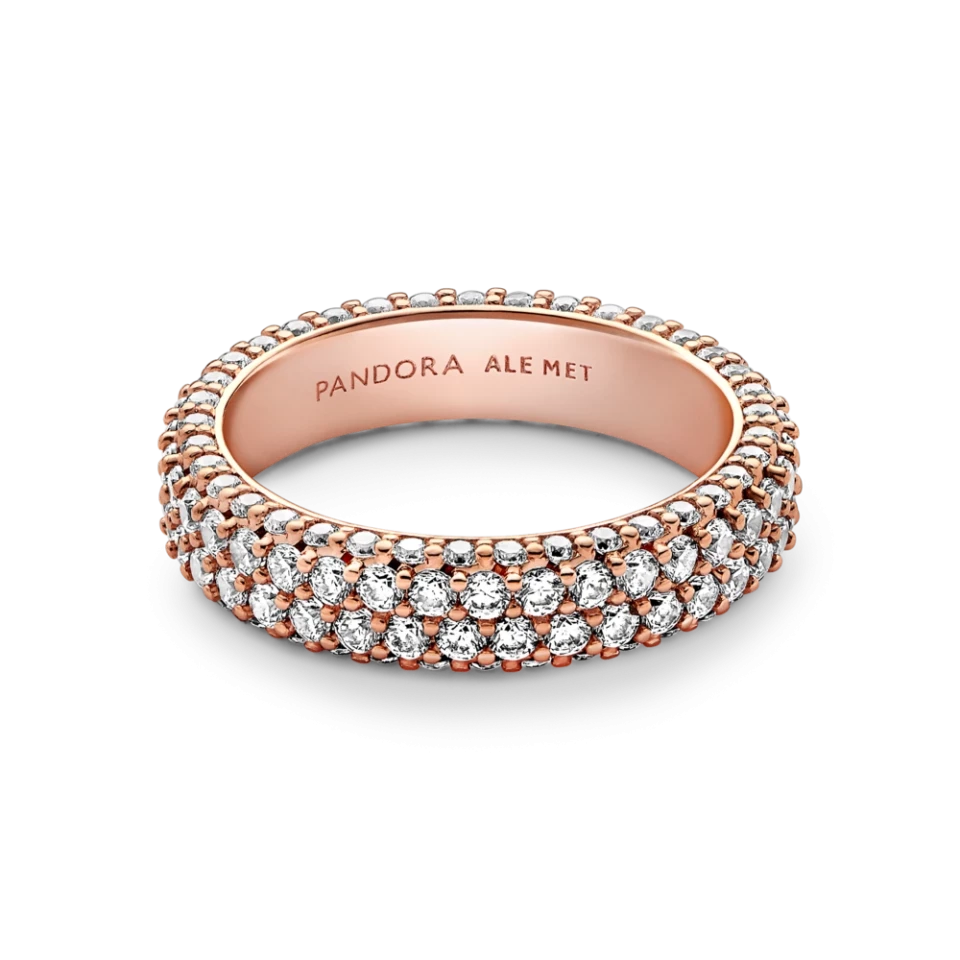 Срібна каблучка Пандора "Два ряди паве" MasterSem Київ - фото 2