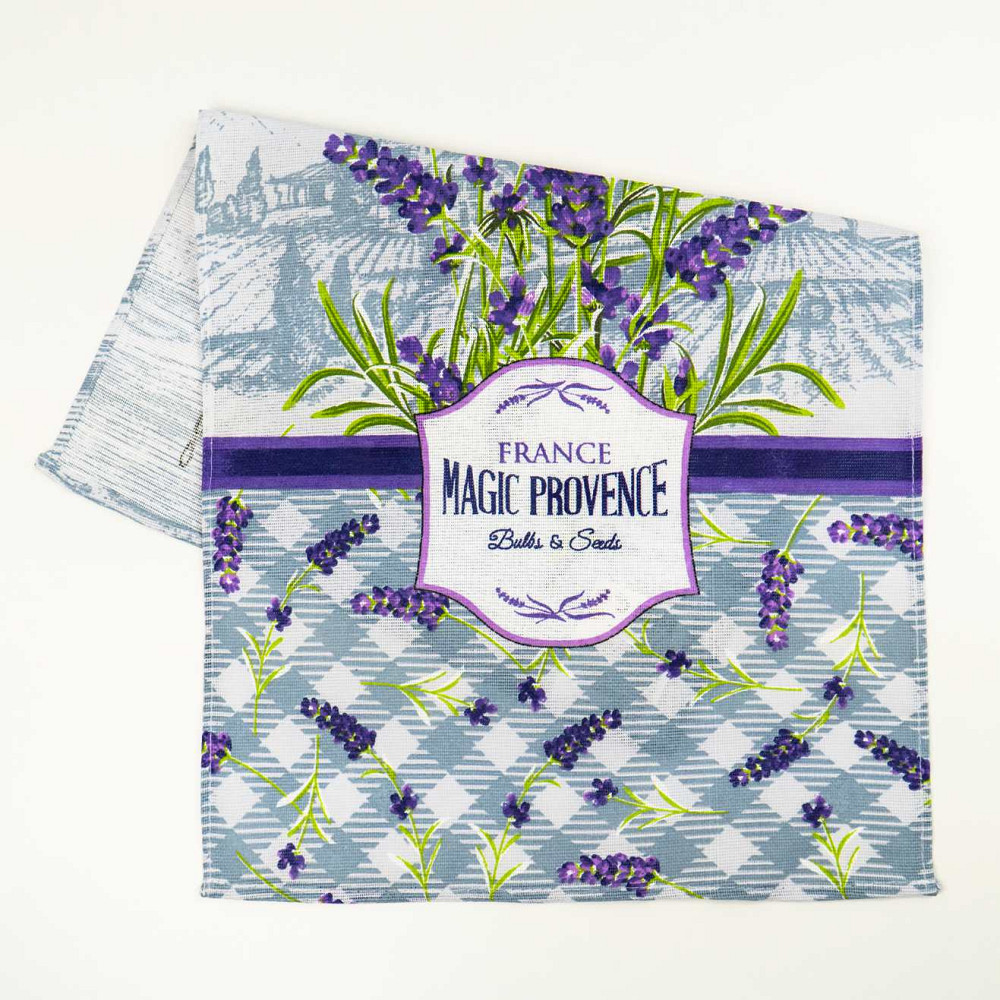 Кухонний рушник рогожка з петелькою та принтом magic provence 35х61см 180г/м2 (Лавандовий) Суми - фото 4