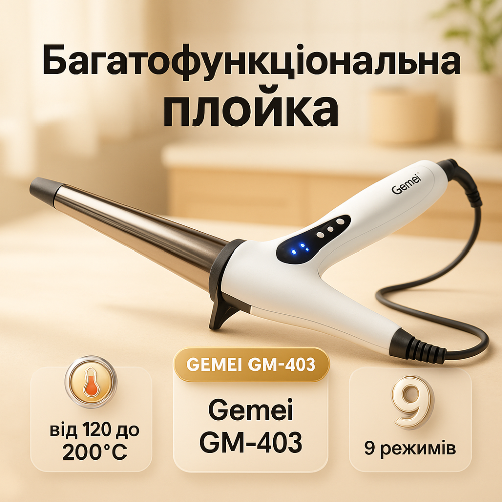 Стайлер-плойка для локонов, Прибор для завивки волос Плойка волос с температурным режимом EI-49 Львов - изображение 16