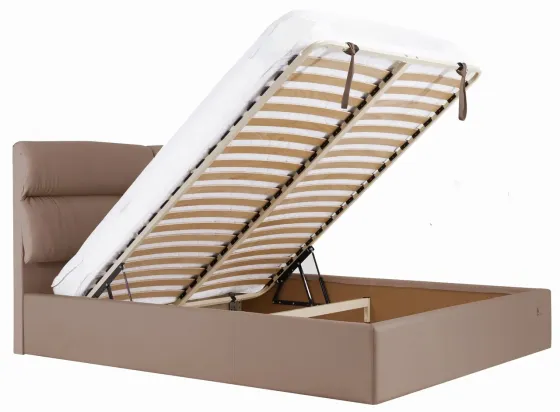 Кровать Двуспальная Oxford VIP 160 х 200 см Fly 2213 С дополнительной металлической цельносварной рамой Светло-коричневый Киев