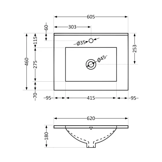 Раковина Qtap Albatross 620х460х180 White без донного клапана QT01113060CW1 Київ