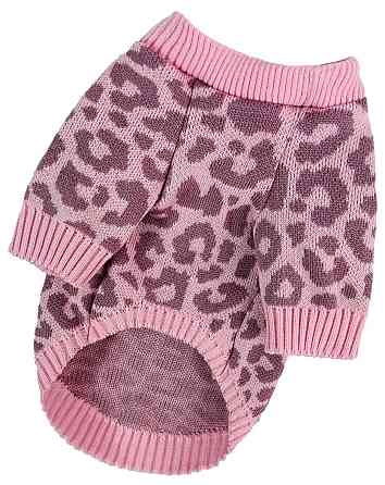 Свитер для собак вязанный с манжетами леопардовый Dogs Bomba Лео Розовый 3 Одесса