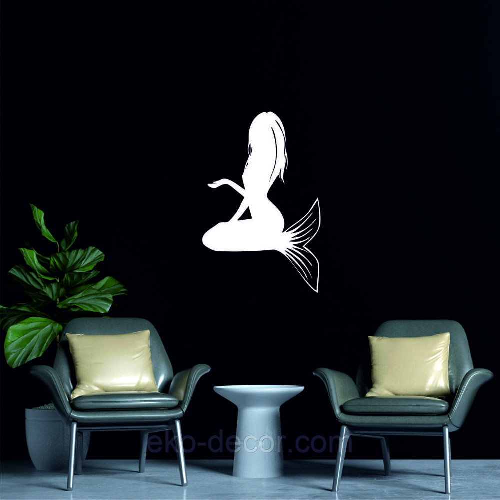 Декоративное настенное 3D Панно «Русалочка» Декор на стену с объемом 50*35 си, Белый Киев - изображение 5