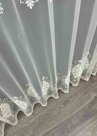 Тюль фатин с вышивкой цвет молочный 1843т Киев