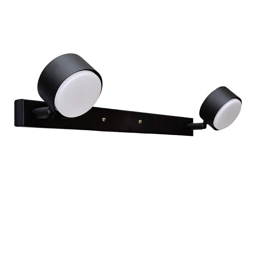 Настінний світильник MSK Electric Copter підсвічування дзеркал на два плафони GX53 NL 80400-2 BK чорний Одеса - фото 1