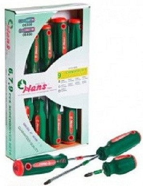 Набір викруток 9 предм. шліц та хрест (картон. упак) HANS (06400-9MG) Вінниця - фото 1