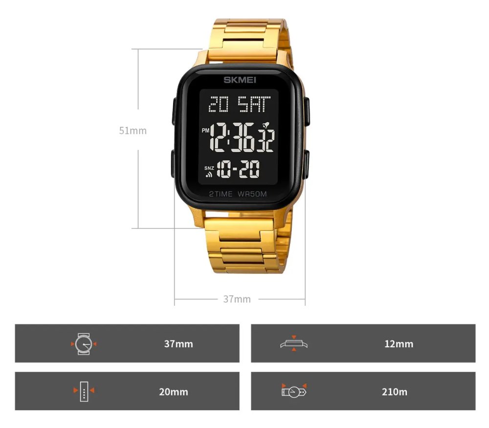 Чоловічий наручний годинник Skmei 1859 на браслеті (Золотий) Київ - фото 10