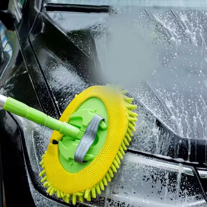 Швабра автомобільна для мийки з висувною телескопічною ручкою, знімна щітка розмір 30х118 см, зелена Кам'янець-Подільський - фото 6