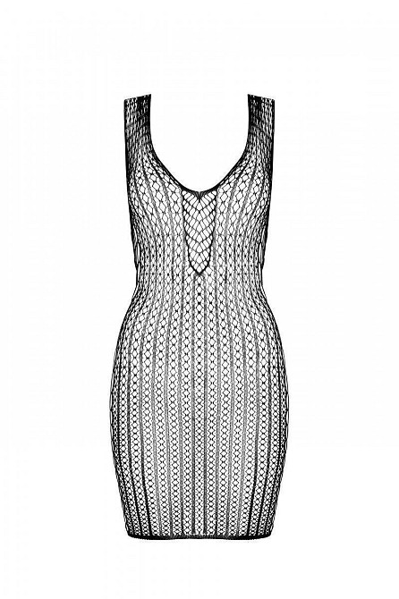 Мінісукня з вертикальним візерунком Passion BS097 One Size, white, плетіння з боків Sex Aura Київ - фото 4