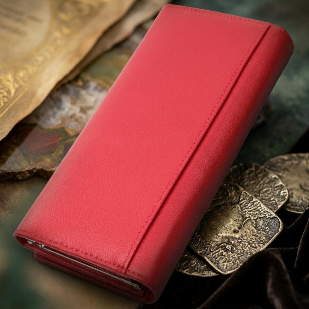 Класичний жіночий гаманець із натуральної шкіри ST Leather 22675 Червоний Київ - фото 13