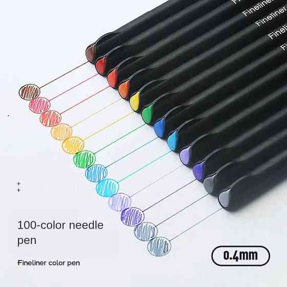 Набір різнокольорових лінерів Fineliner Color 12 кольорів, професійний набір лінерів для скетчів та малювання! Кам'янець-Подільський