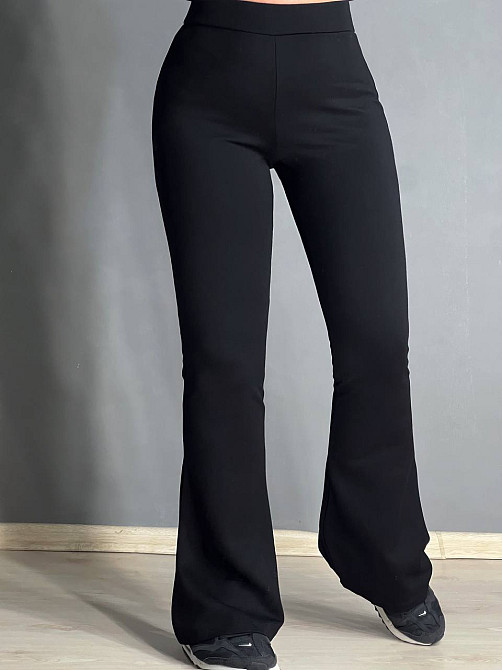 Лосины женские Prenses 001 клеш стрейчевые высокая посадка большие размеры черные, черный, 3XL Одесса - изображение 5