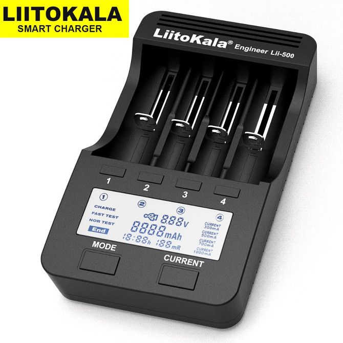 Заряднoe устройство Liitokala Lii-500 на 4 канала (для Ni-MH, Ni-CD, Li-Ion) с блоком питания + автоадаптер Винница - изображение 9