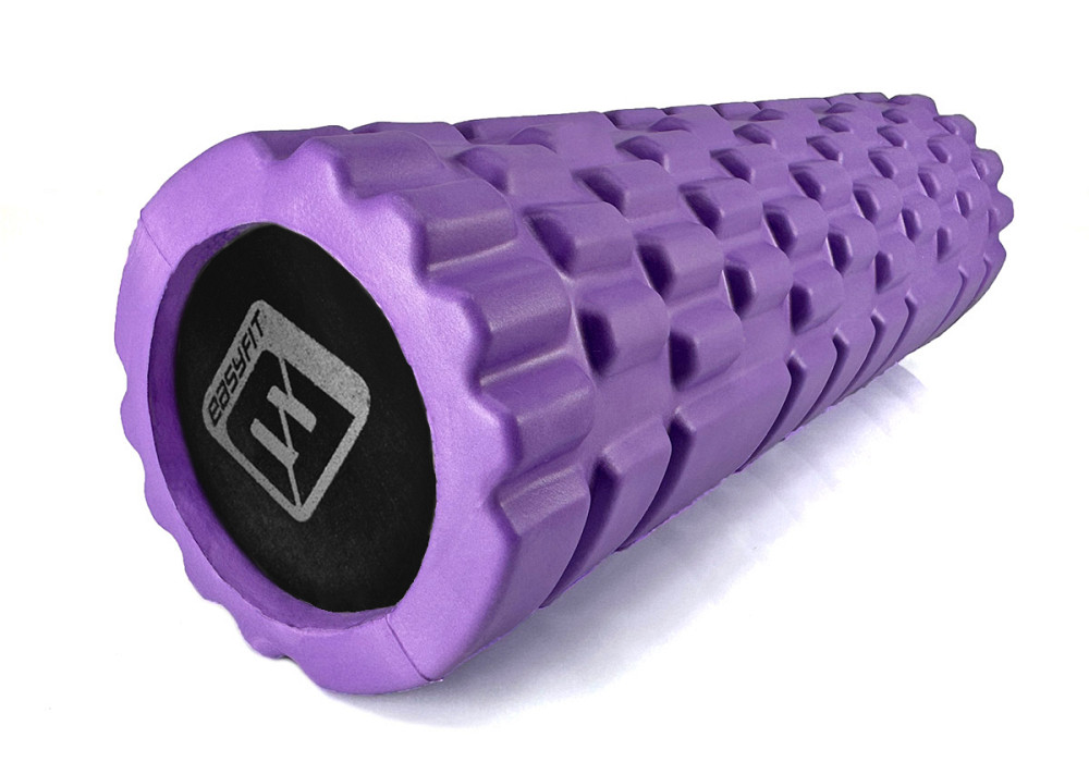 Масажний ролер EasyFit Solid Grid Roller Mini 30 см фіолетовий Коломия - фото 1