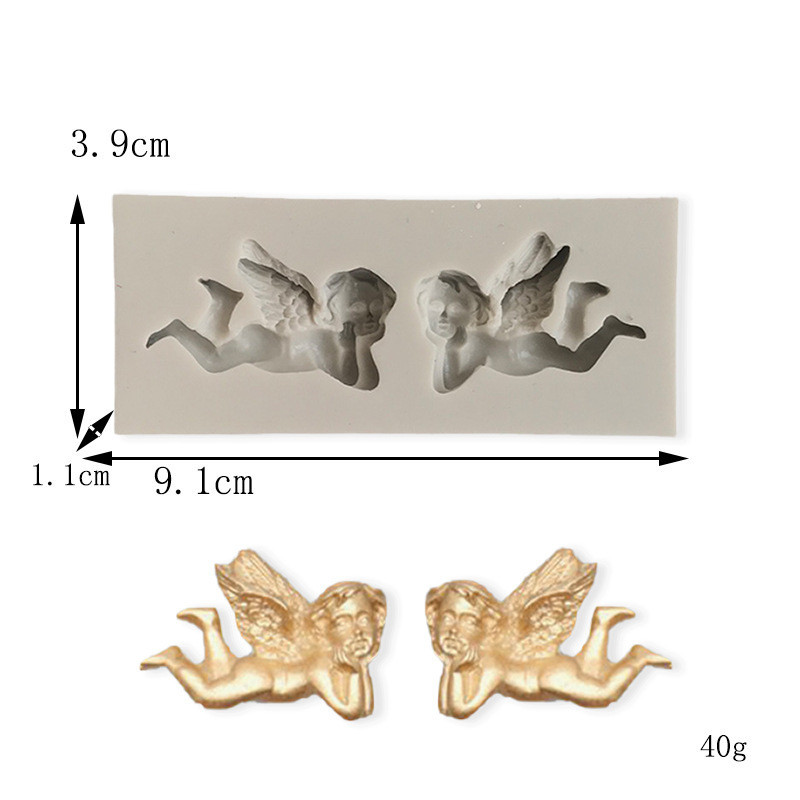 Молд силиконовый Ангелы 39 на 91 мм серый Киев - изображение 3