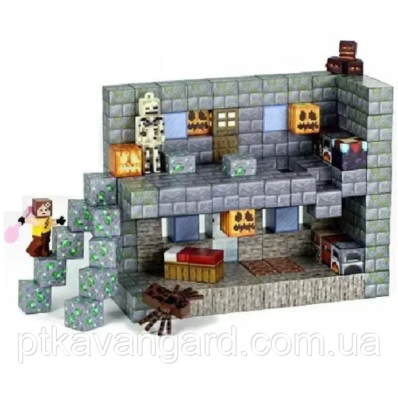 Магнитный конструктор майнкрафт 169 магнитных блоков двухэтажный домик с фигурками Dream World LZCK 057 Хмельницкий - изображение 8