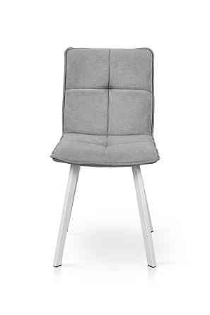 Стілець Тетріс, метал білий/ тканина світло сіра Київ