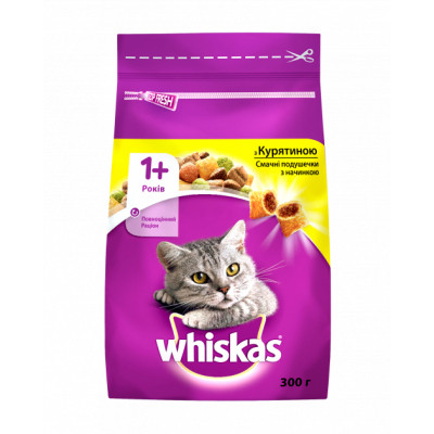 Сухой корм для кошек Whiskas с курицей 300 г (5998749144039/5900951014055) Винница - изображение 1
