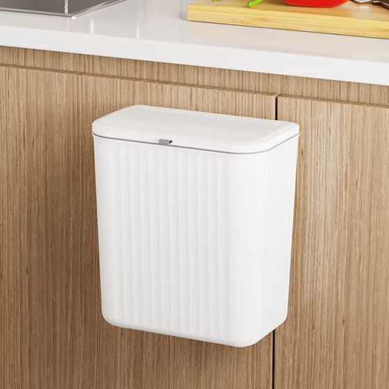 Подвесной контейнер для мусора с крышкой, пластиковый бак для отходов, органайзер для ванной и кухни, объем 10 Каменец-Подольский