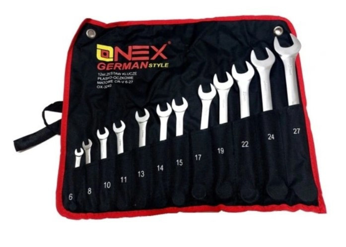 OX-3240 Набір Накидних Комбінованих Гайкових Ключів 12 шт 6-27 мм Хром-Ванадієва сталь Одеса - фото 3