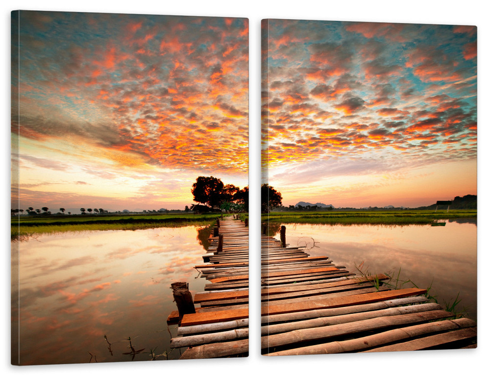 Модульная картина в гостиную / спальню Озеро захід сонця  TLV-2_017 120х170  см Киев - изображение 1