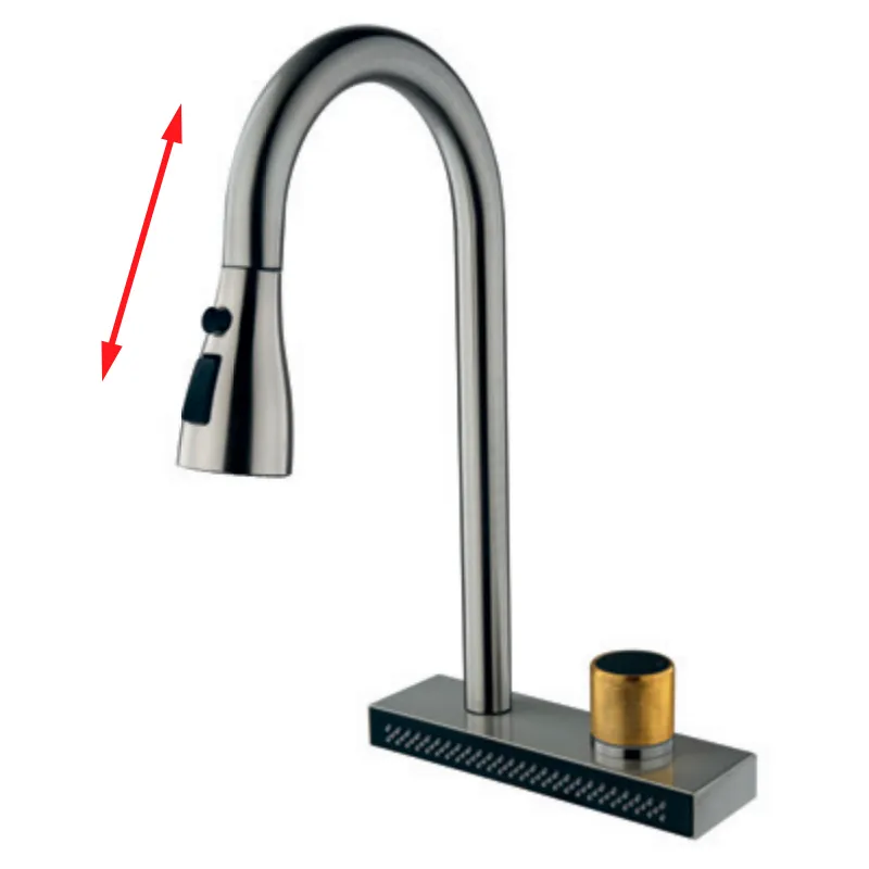 Кухонный смеситель Mixxus FOL-014 с выдвижной лейкой и функцией 