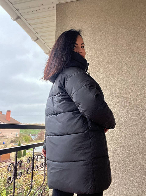 Куртка жіноча Lady Yep 9045 довга стегана з капюшоном пальто чорна, чорний, 44 Київ - фото 12