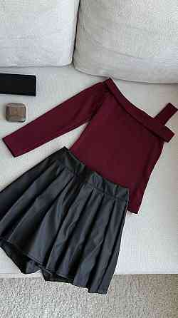 Жіноча базова кофта з відкритими плечима трикотаж рубчик Бургунді, 50/52 Одеса