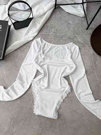 Женский базовый боди с кружевом вискоза Одесса