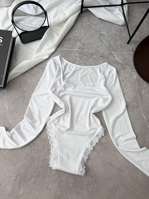 Женский базовый боди с кружевом вискоза Одесса - изображение 3