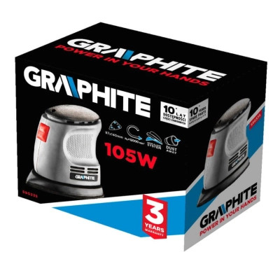 Шліфувальна машина Graphite вібраційна Delta 105W, 140х140х97, 24000кол/хв (59G335) Вінниця - фото 7