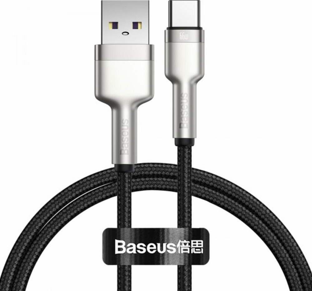 Кабель Baseus Cafule Series Metal Data Cable USB to Type-C 66W 1m Black Київ - фото 1