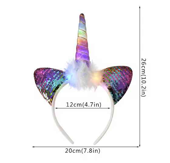 Детский светящий обруч Единорог 20х26 см на батарейках розовый Киев