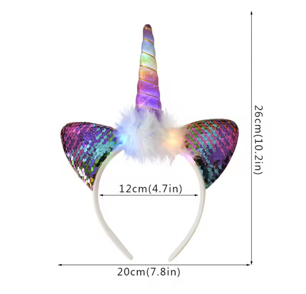 Детский светящий обруч Единорог 20х26 см на батарейках розовый Киев - изображение 4