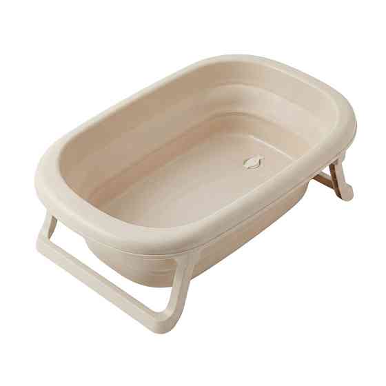 Ванна дитяча складана Velano Foldable Bathtub з термометром Бежевий Київ