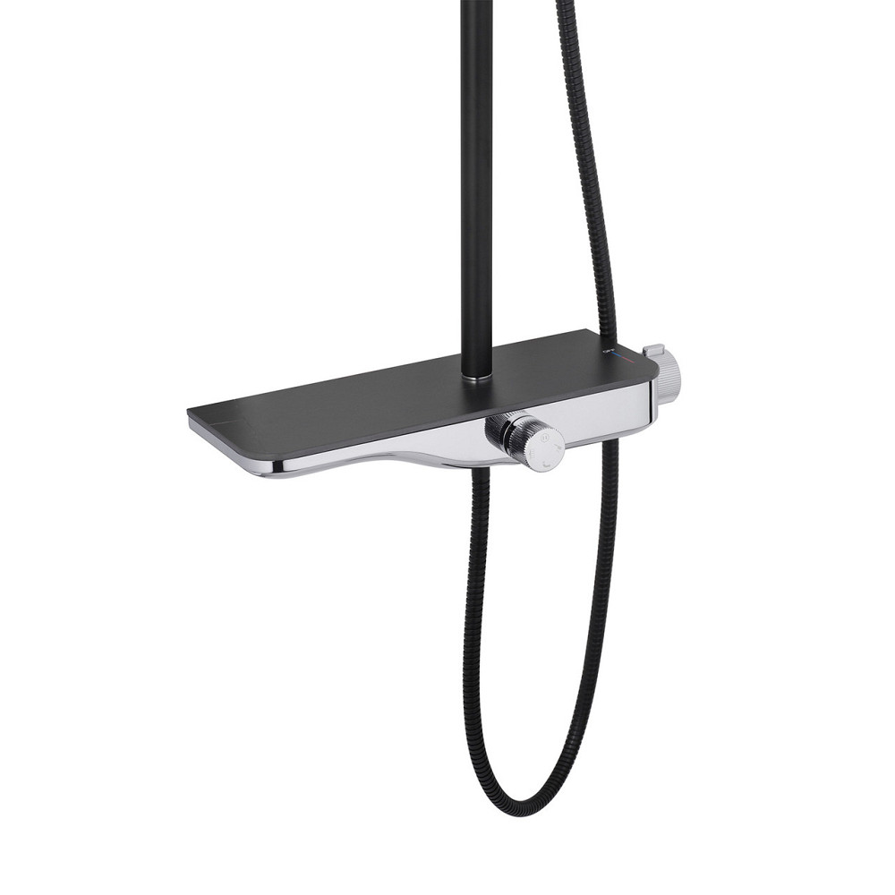 Душова система зовнішнього монтажу Kroner KRP Armada з виливом - SCH065 хром/чорна Київ - фото 2