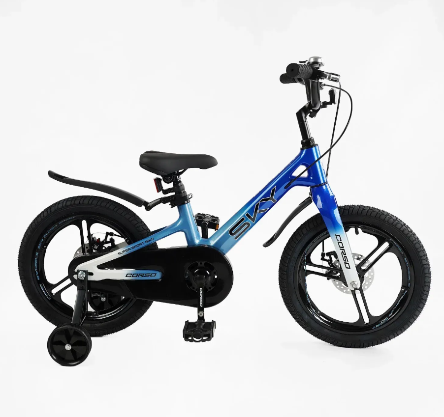 Велосипед Corso SKY двоколісний 16 дюймів із додатковими колесами Синій (SK-16053) Чернигов - изображение 1